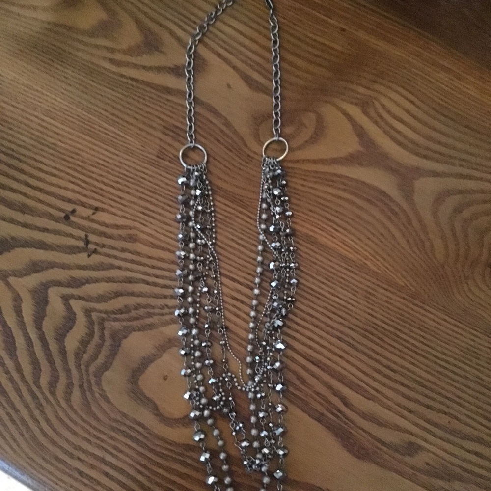 Silver beaded necklace
